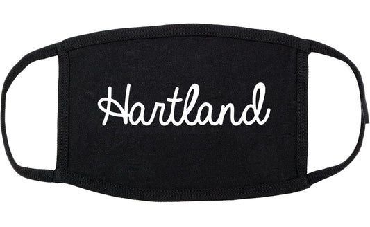 Hartland Wisconsin WI Script Cotton Face Mask Black