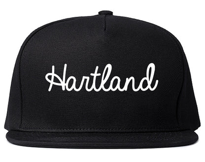 Hartland Wisconsin WI Script Mens Snapback Hat Black