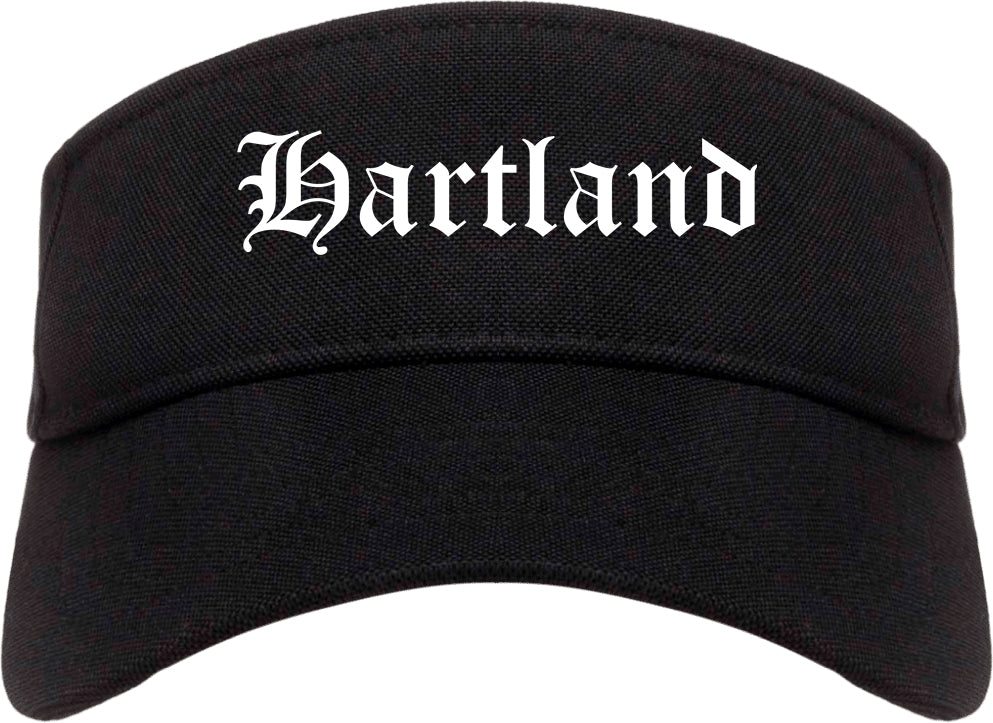 Hartland Wisconsin WI Old English Mens Visor Cap Hat Black