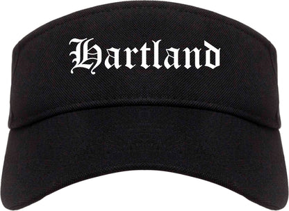 Hartland Wisconsin WI Old English Mens Visor Cap Hat Black