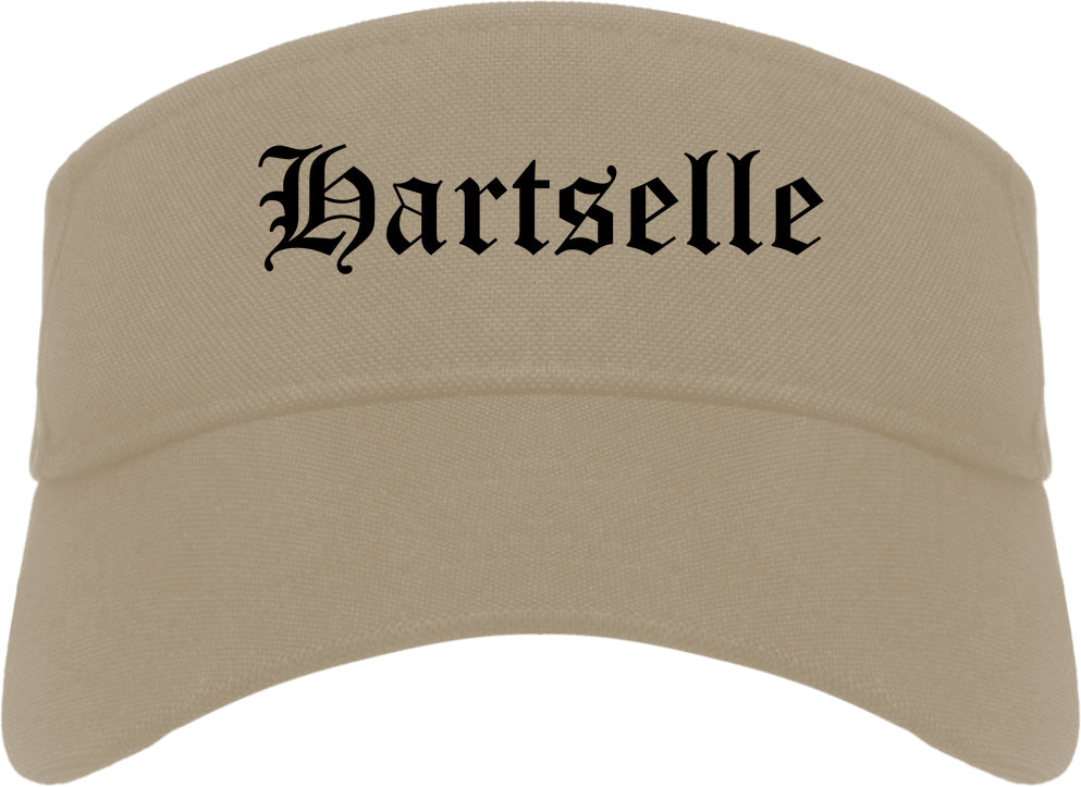 Hartselle Alabama AL Old English Mens Visor Cap Hat Khaki