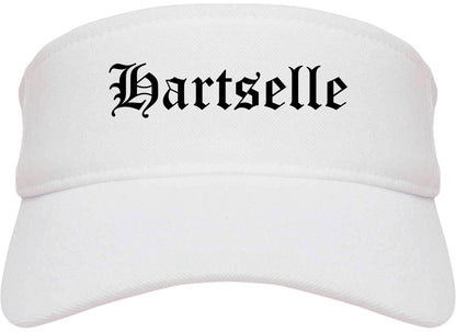Hartselle Alabama AL Old English Mens Visor Cap Hat White