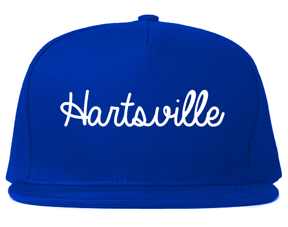 Hartsville South Carolina SC Script Mens Snapback Hat Royal Blue