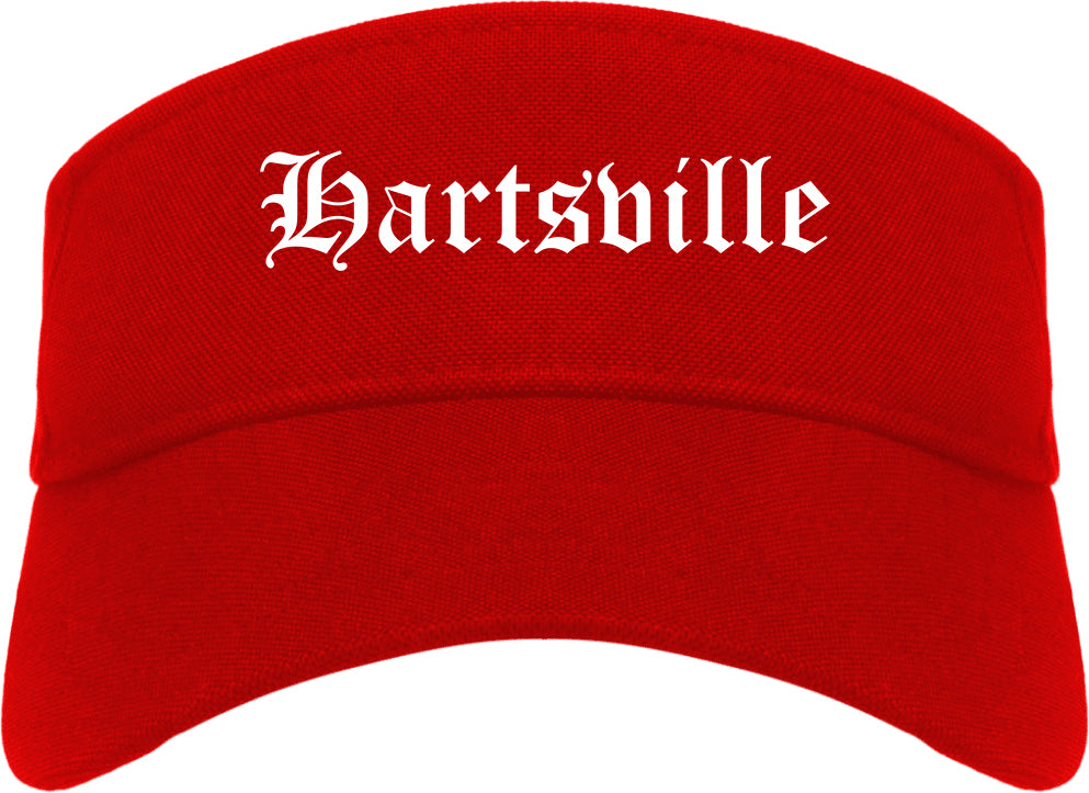 Hartsville South Carolina SC Old English Mens Visor Cap Hat Red