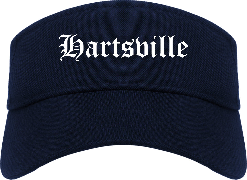 Hartsville Tennessee TN Old English Mens Visor Cap Hat Navy Blue