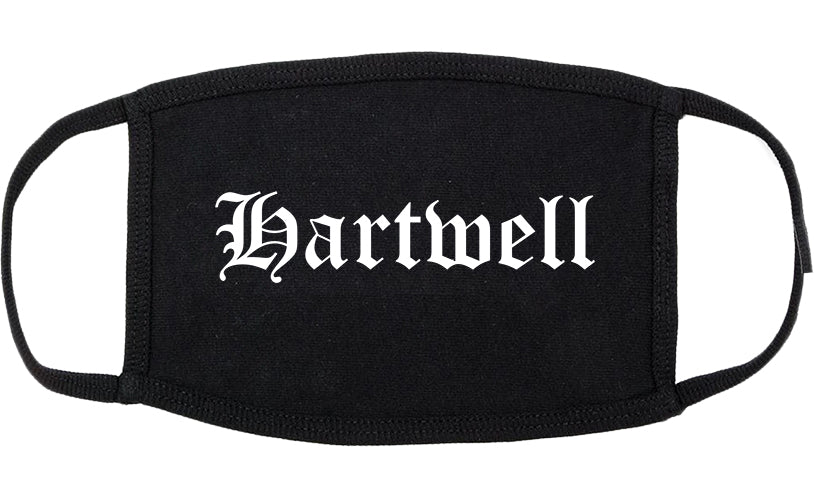 Hartwell Georgia GA Old English Cotton Face Mask Black