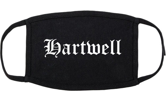 Hartwell Georgia GA Old English Cotton Face Mask Black