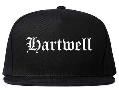 Hartwell Georgia GA Old English Mens Snapback Hat Black