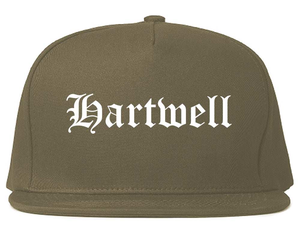 Hartwell Georgia GA Old English Mens Snapback Hat Grey