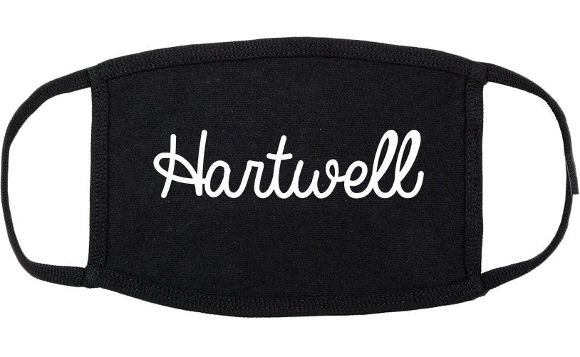 Hartwell Georgia GA Script Cotton Face Mask Black