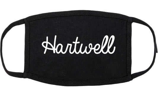 Hartwell Georgia GA Script Cotton Face Mask Black