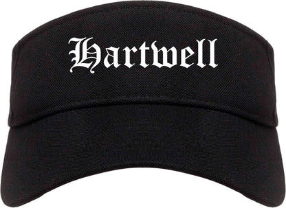 Hartwell Georgia GA Old English Mens Visor Cap Hat Black