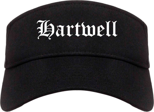 Hartwell Georgia GA Old English Mens Visor Cap Hat Black