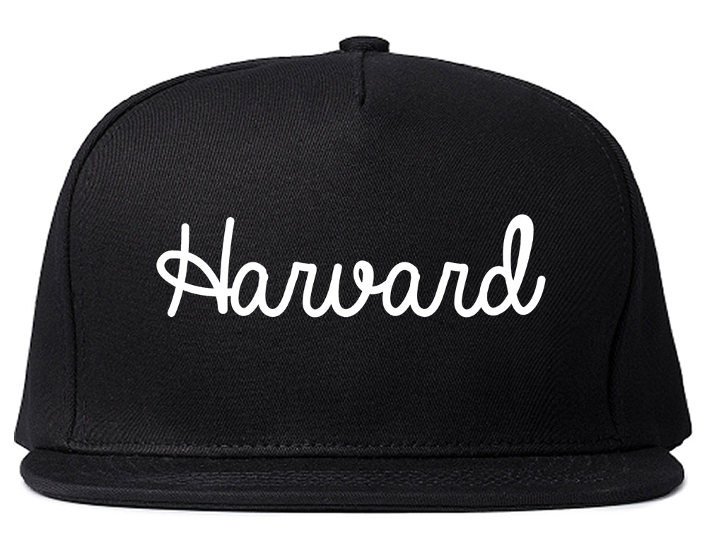 Harvard Illinois IL Script Mens Snapback Hat Black
