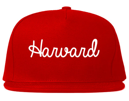 Harvard Illinois IL Script Mens Snapback Hat Red