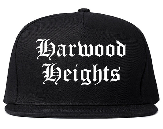 Harwood Heights Illinois IL Old English Mens Snapback Hat Black
