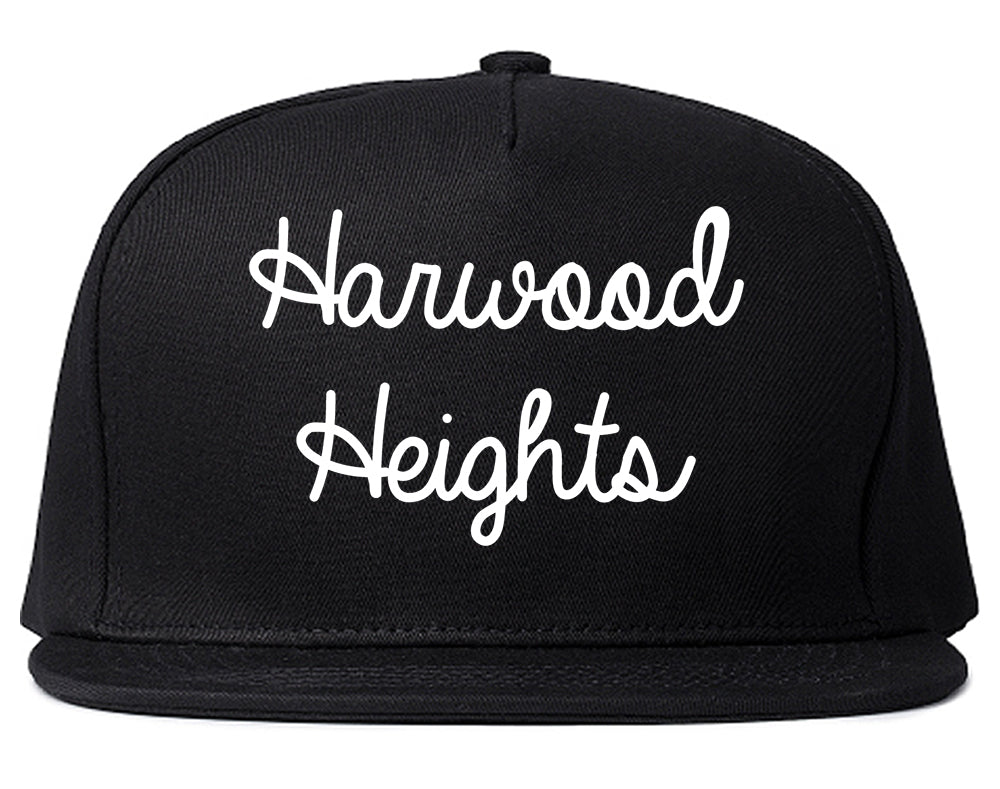 Harwood Heights Illinois IL Script Mens Snapback Hat Black