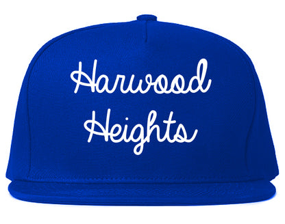 Harwood Heights Illinois IL Script Mens Snapback Hat Royal Blue