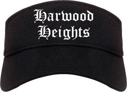 Harwood Heights Illinois IL Old English Mens Visor Cap Hat Black