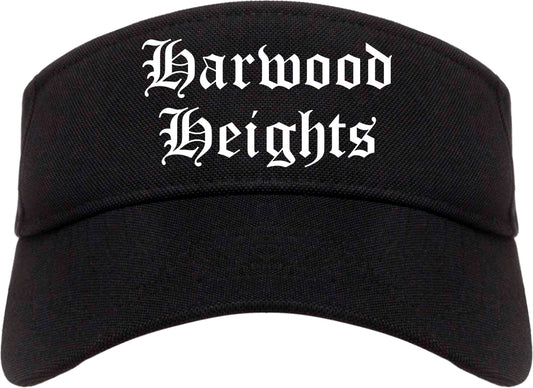 Harwood Heights Illinois IL Old English Mens Visor Cap Hat Black