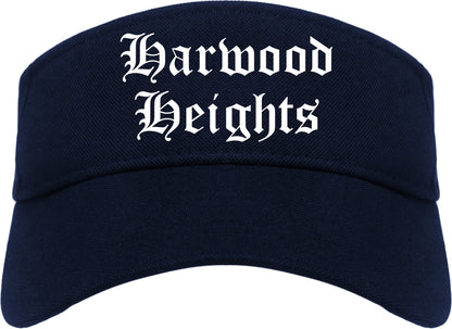 Harwood Heights Illinois IL Old English Mens Visor Cap Hat Navy Blue