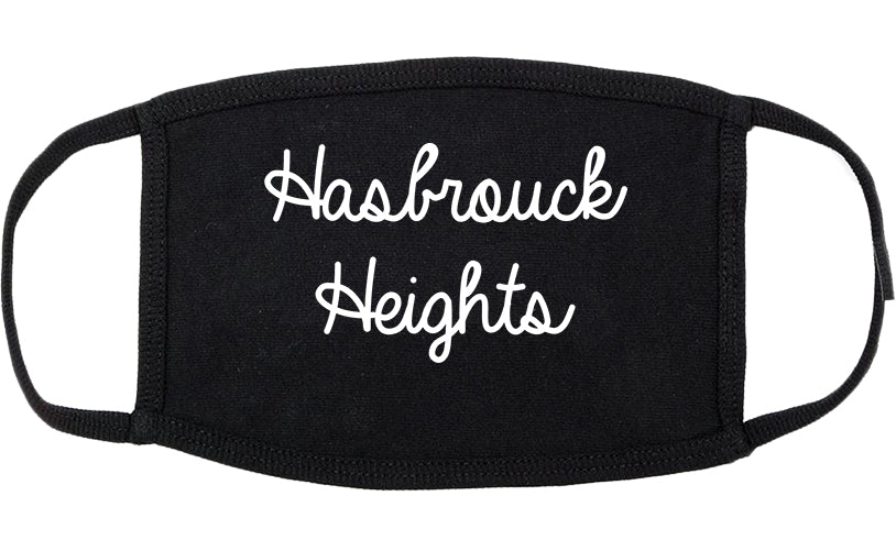Hasbrouck Heights New Jersey NJ Script Cotton Face Mask Black