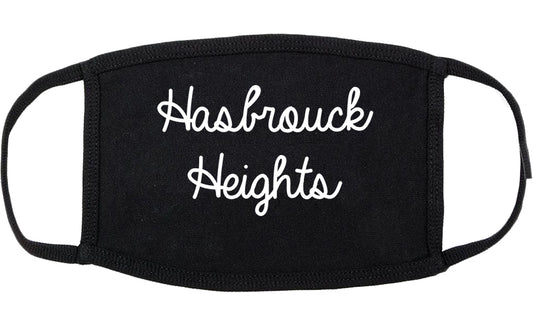 Hasbrouck Heights New Jersey NJ Script Cotton Face Mask Black