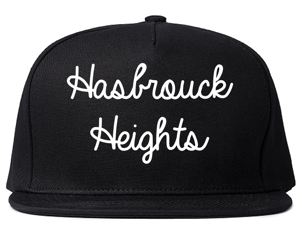 Hasbrouck Heights New Jersey NJ Script Mens Snapback Hat Black