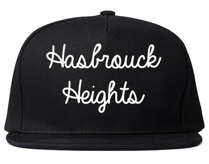Hasbrouck Heights New Jersey NJ Script Mens Snapback Hat Black