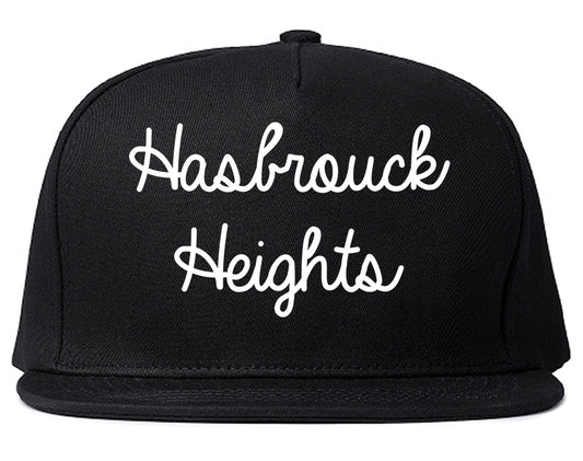 Hasbrouck Heights New Jersey NJ Script Mens Snapback Hat Black