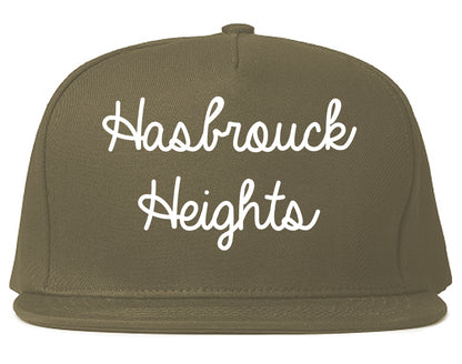 Hasbrouck Heights New Jersey NJ Script Mens Snapback Hat Grey