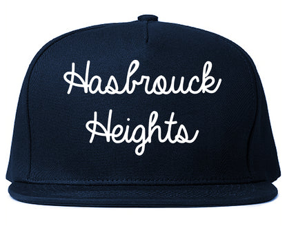Hasbrouck Heights New Jersey NJ Script Mens Snapback Hat Navy Blue