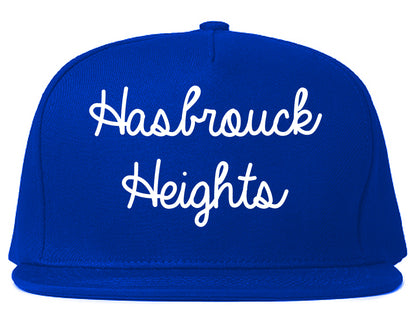 Hasbrouck Heights New Jersey NJ Script Mens Snapback Hat Royal Blue