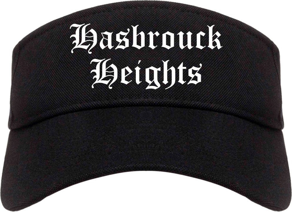 Hasbrouck Heights New Jersey NJ Old English Mens Visor Cap Hat Black