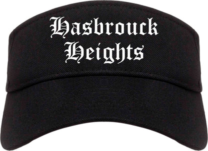 Hasbrouck Heights New Jersey NJ Old English Mens Visor Cap Hat Black