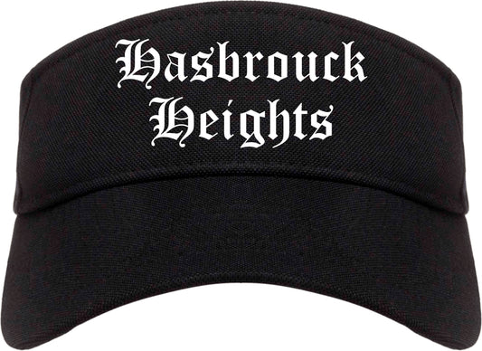 Hasbrouck Heights New Jersey NJ Old English Mens Visor Cap Hat Black