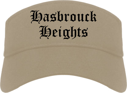 Hasbrouck Heights New Jersey NJ Old English Mens Visor Cap Hat Khaki