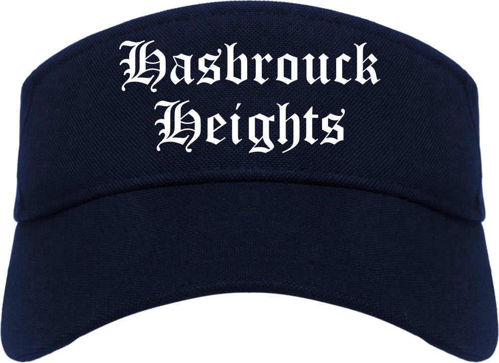 Hasbrouck Heights New Jersey NJ Old English Mens Visor Cap Hat Navy Blue