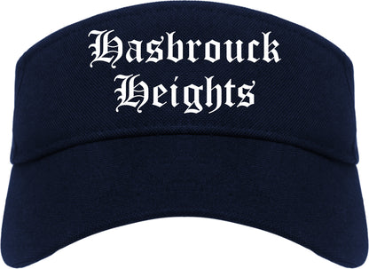 Hasbrouck Heights New Jersey NJ Old English Mens Visor Cap Hat Navy Blue