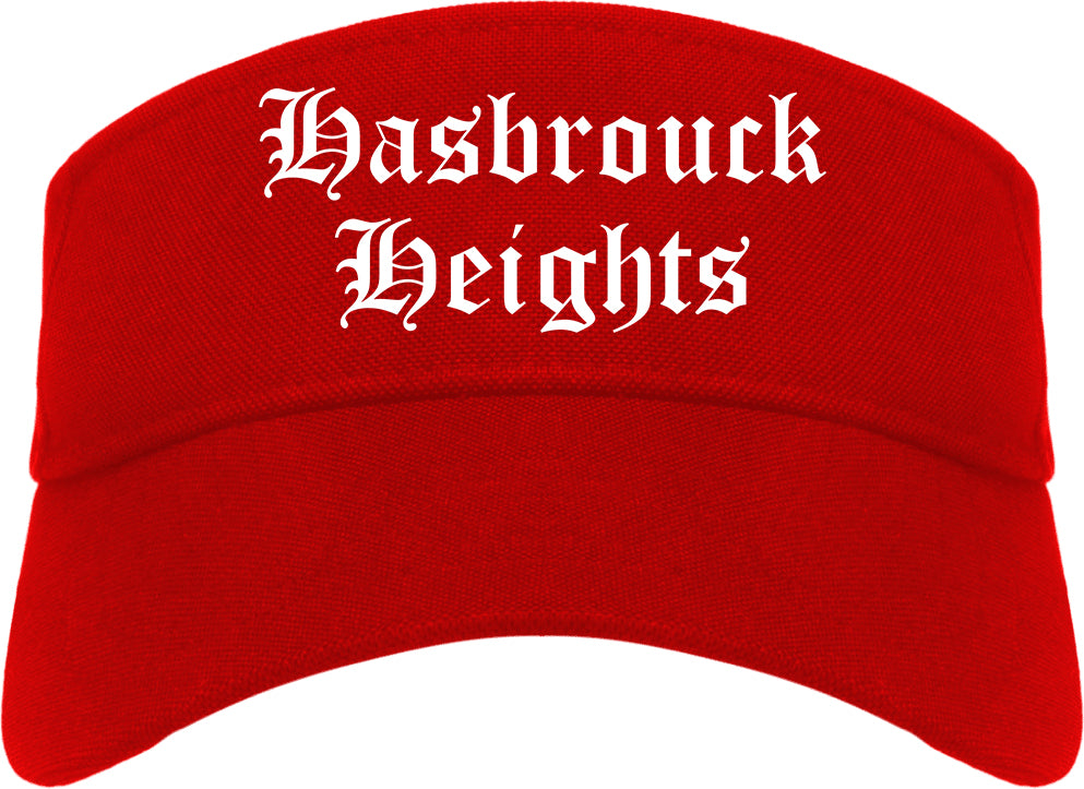 Hasbrouck Heights New Jersey NJ Old English Mens Visor Cap Hat Red