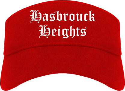 Hasbrouck Heights New Jersey NJ Old English Mens Visor Cap Hat Red