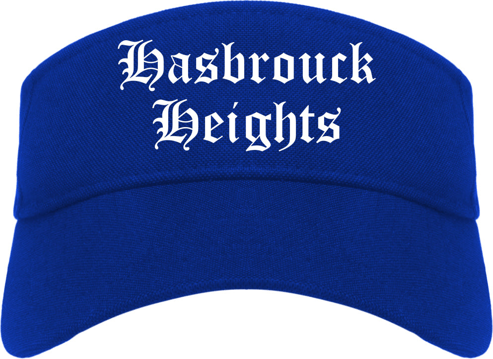 Hasbrouck Heights New Jersey NJ Old English Mens Visor Cap Hat Royal Blue