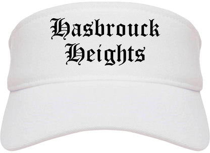 Hasbrouck Heights New Jersey NJ Old English Mens Visor Cap Hat White