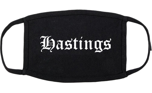 Hastings Michigan MI Old English Cotton Face Mask Black