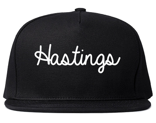 Hastings Michigan MI Script Mens Snapback Hat Black