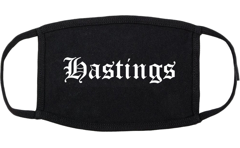 Hastings Minnesota MN Old English Cotton Face Mask Black