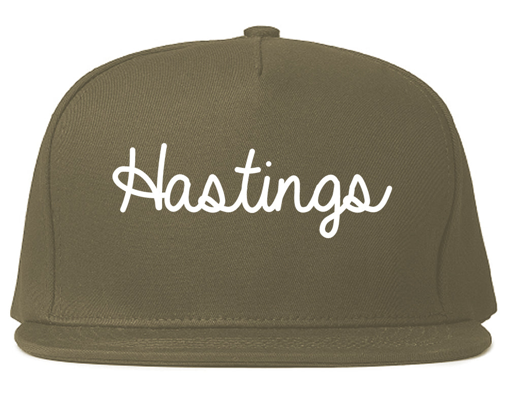 Hastings Minnesota MN Script Mens Snapback Hat Grey