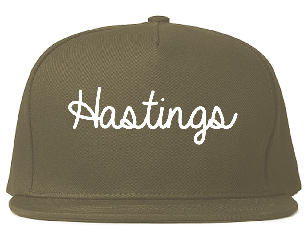 Hastings Nebraska NE Script Mens Snapback Hat Grey