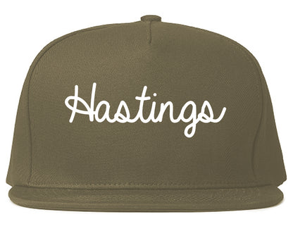 Hastings Nebraska NE Script Mens Snapback Hat Grey
