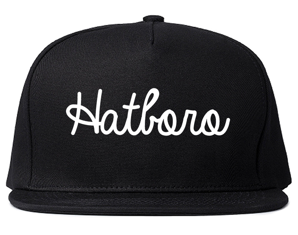 Hatboro Pennsylvania PA Script Mens Snapback Hat Black